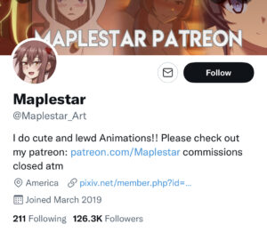 Maplesta_Art twitter account screenahot