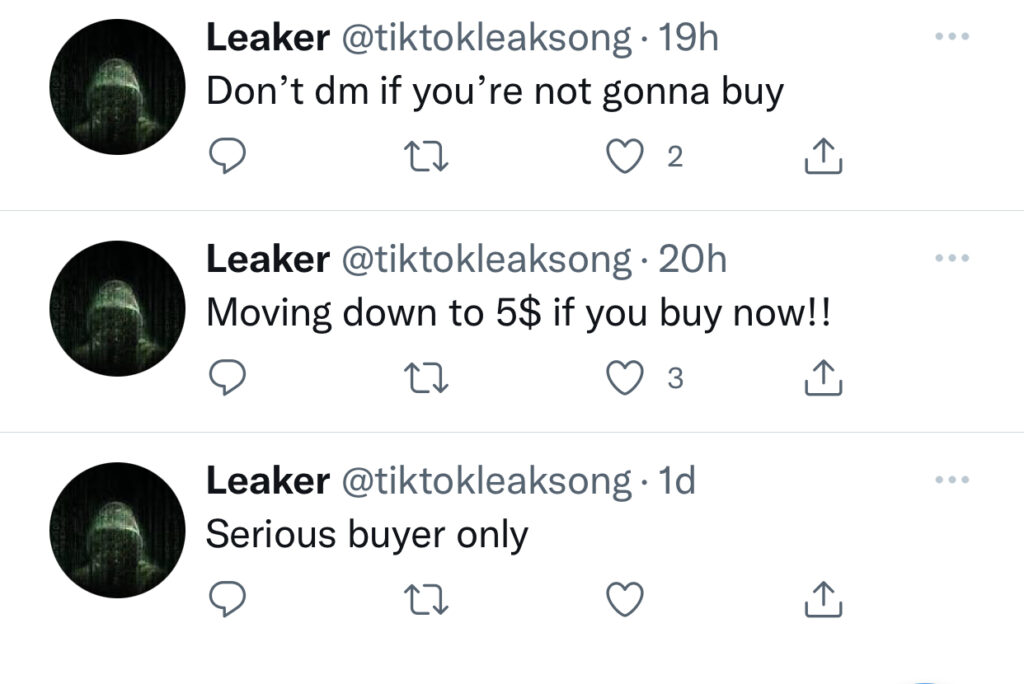 Tiktokleaksong tweets screenshot