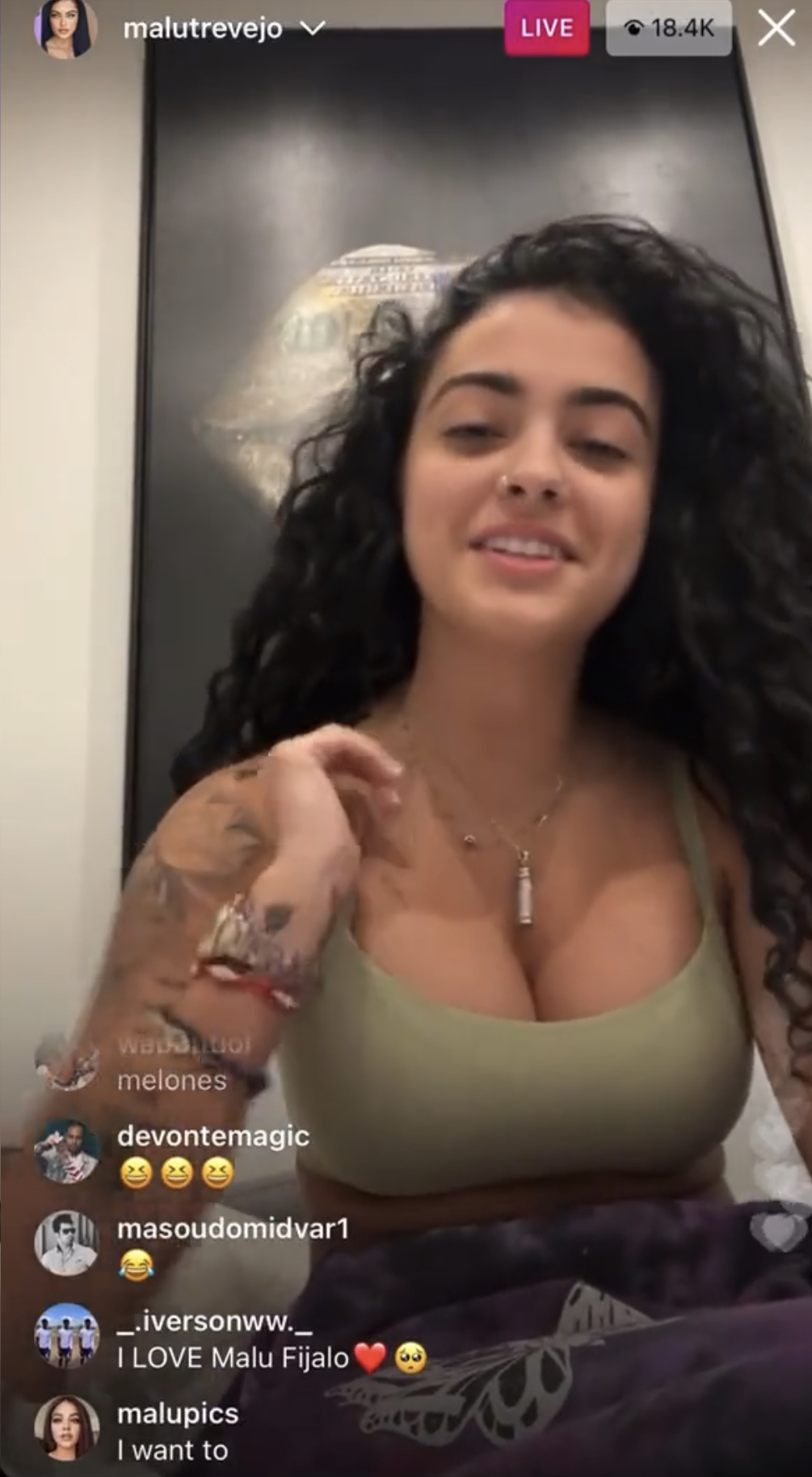 Malu Trevejo and lovely peaches viral video