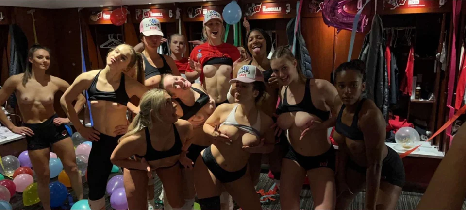 Wisconsin volleyball team topless